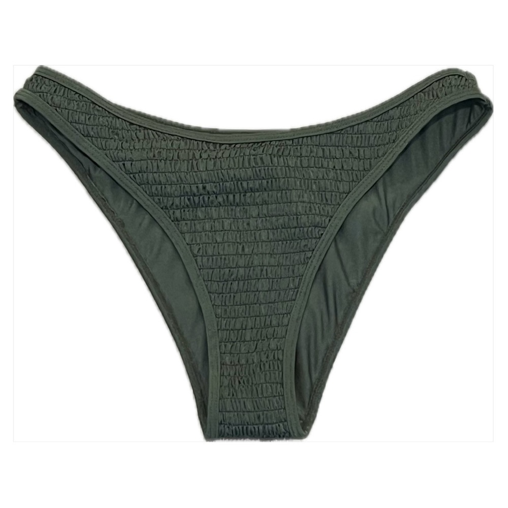 Kendall and Kylie Henley Smocked Bikini Bottoms - Dark Ivy Green